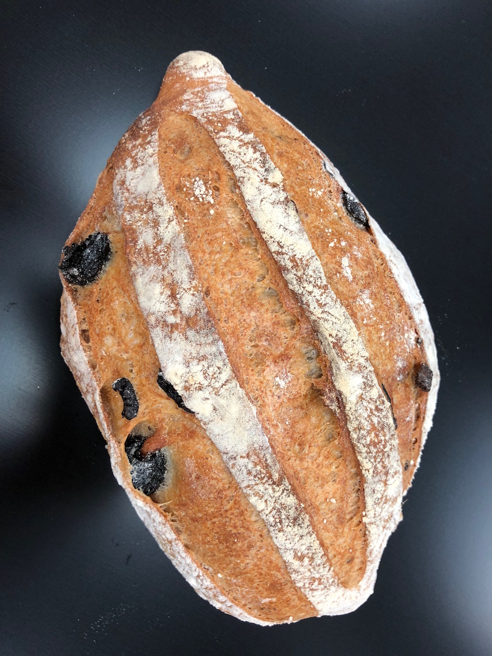 Black Olive Bread 400g Olivier's Bakery London